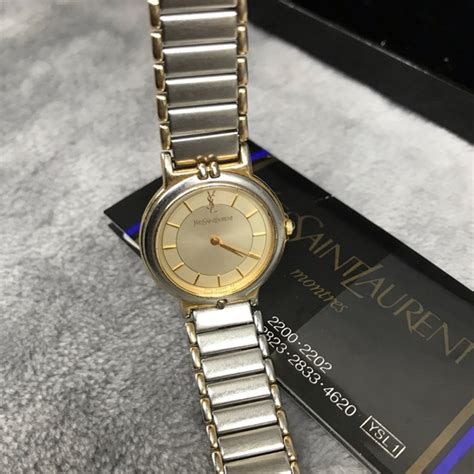 YSL YVES SAINT LAURENT TWO TONE LADIES LINK WATCH 